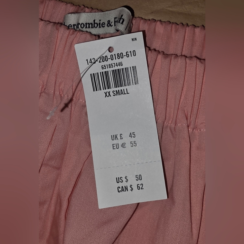 NEW with TAGS Abercrombie & Fitch Pinl Poplin Skirt an Strapless Top Size XXS - Picture 4 of 6